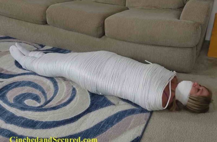 Milf Dakkota Grey Mummified In Rope Cinched And Secured At General