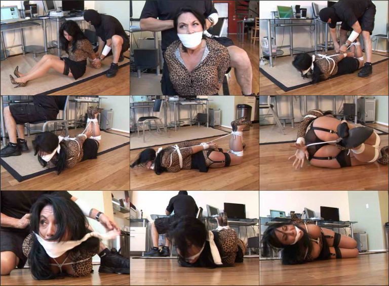 MILF Gina Rae Michaels Hogtied And Gagged On The Floor At Bondage MF