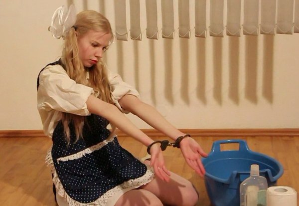 Maid Vanessa K Cleaning In Metal Cuffs At Bondage Metal Download Or Watch Online Bondage Video