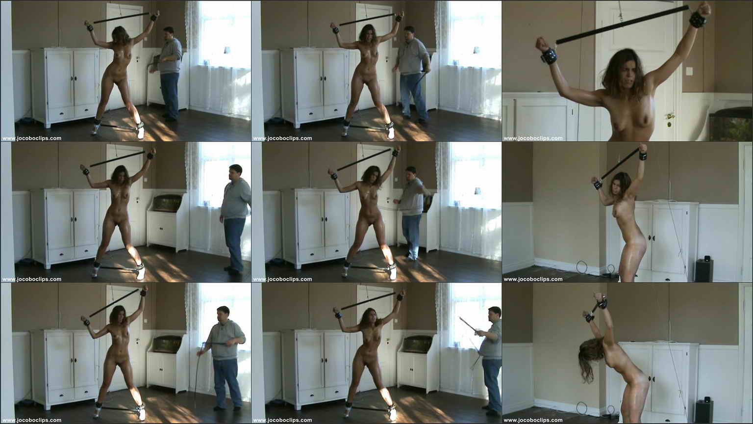 Naked Slave Whipping, Spreader Bar Bondage at Bondage M/F - Download or  watch online Bondage Video